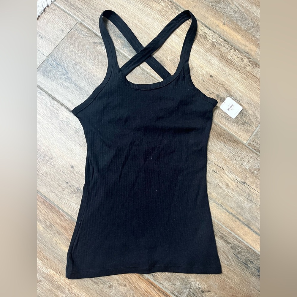 Black Ribbed Tank Top